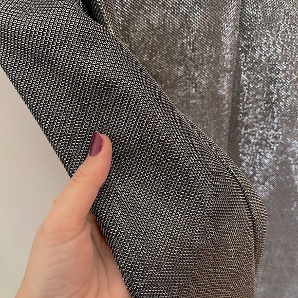 H&M Metal Effect Long Sleeve Mini Dress with Shoulder Pads - Picture 5 of 6